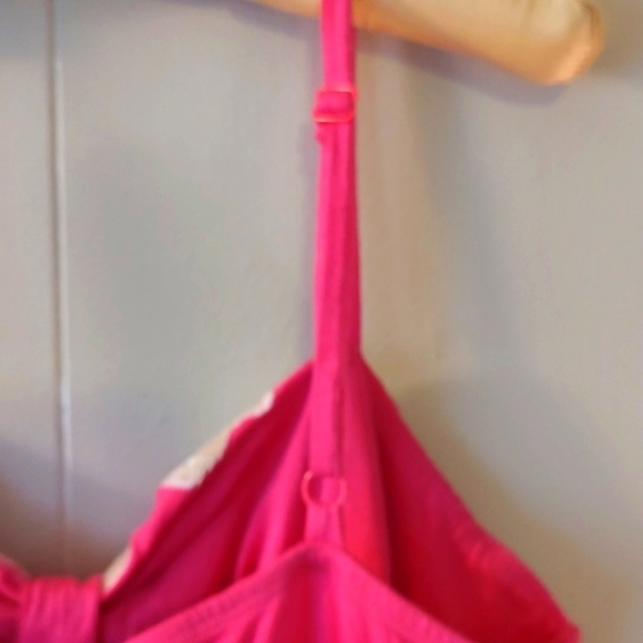 Embroidered PINK Spaghetti Strap MINI DRESS SZ LARGE - Picture 9 of 10